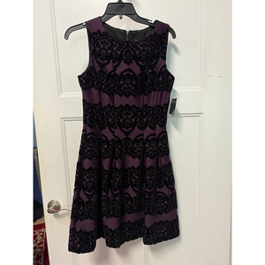 Gabby Skye Purple Black Velvet Dress Dark Romantic Whimsigoth Goth Size 10